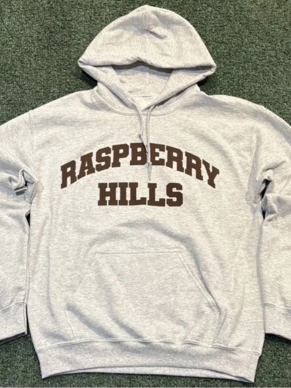 The GV Gallery RASPBERRY HILLS Hoodie Sz L Heather Grey/Brown (GOLD+VINTAGE)